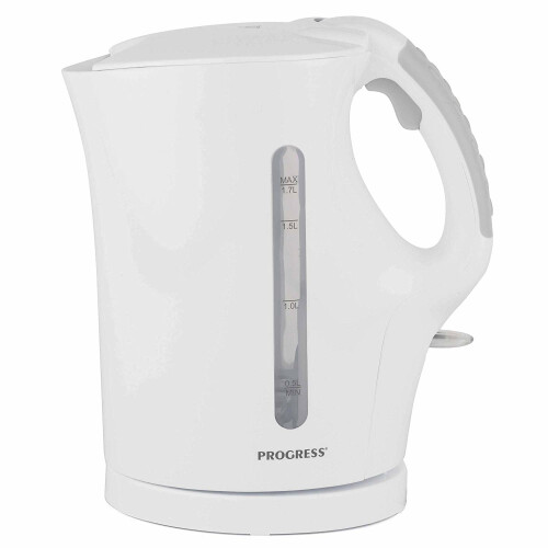 Progress 1.7L White Plastic 2200W Cordless Kettle With Soft Grip Handle Auto Off