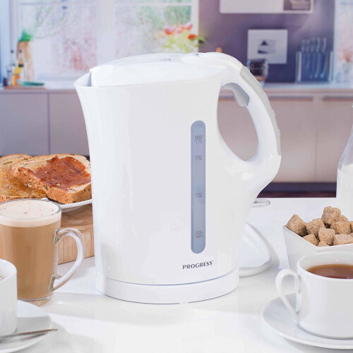 Progress 1.7L White Plastic 2200W Cordless Kettle With Soft Grip Handle Auto Off 1