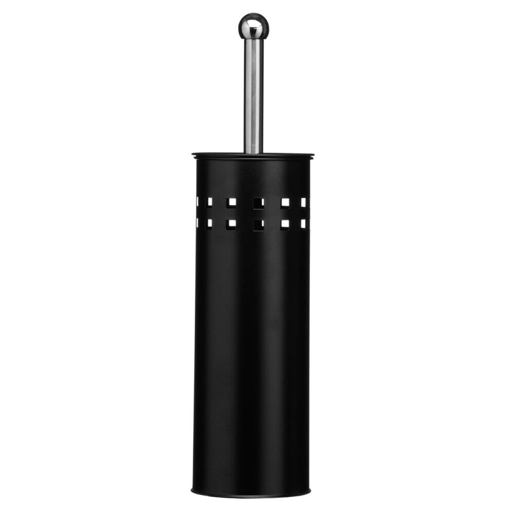 Toilet Brush Square Design Matt Black Plastic Stainless Steel Bathroom Accessory