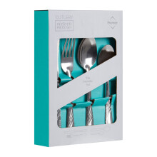 Comfortable Grip 16 Pc Cutlery Set, Stainless Steel Spon And Fork Set, Elegant Design Serving Spoon Set