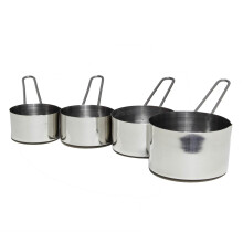 Set of 4 Stainless Steel Measuring Cups Set Kitchen Baking Cooking Loop Handle