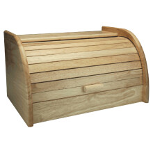 Wooden Bread Bin Roll Top Food Bread Home Kitchen Storage Rack Holder Beech Wood