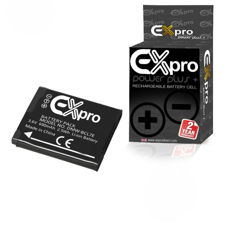 Ex-Pro Digital Camera Battery Dmw-Bcl7 Dmw-Bcl7pp For Panasonic Lumix Dmc-Sz9 5055329074336