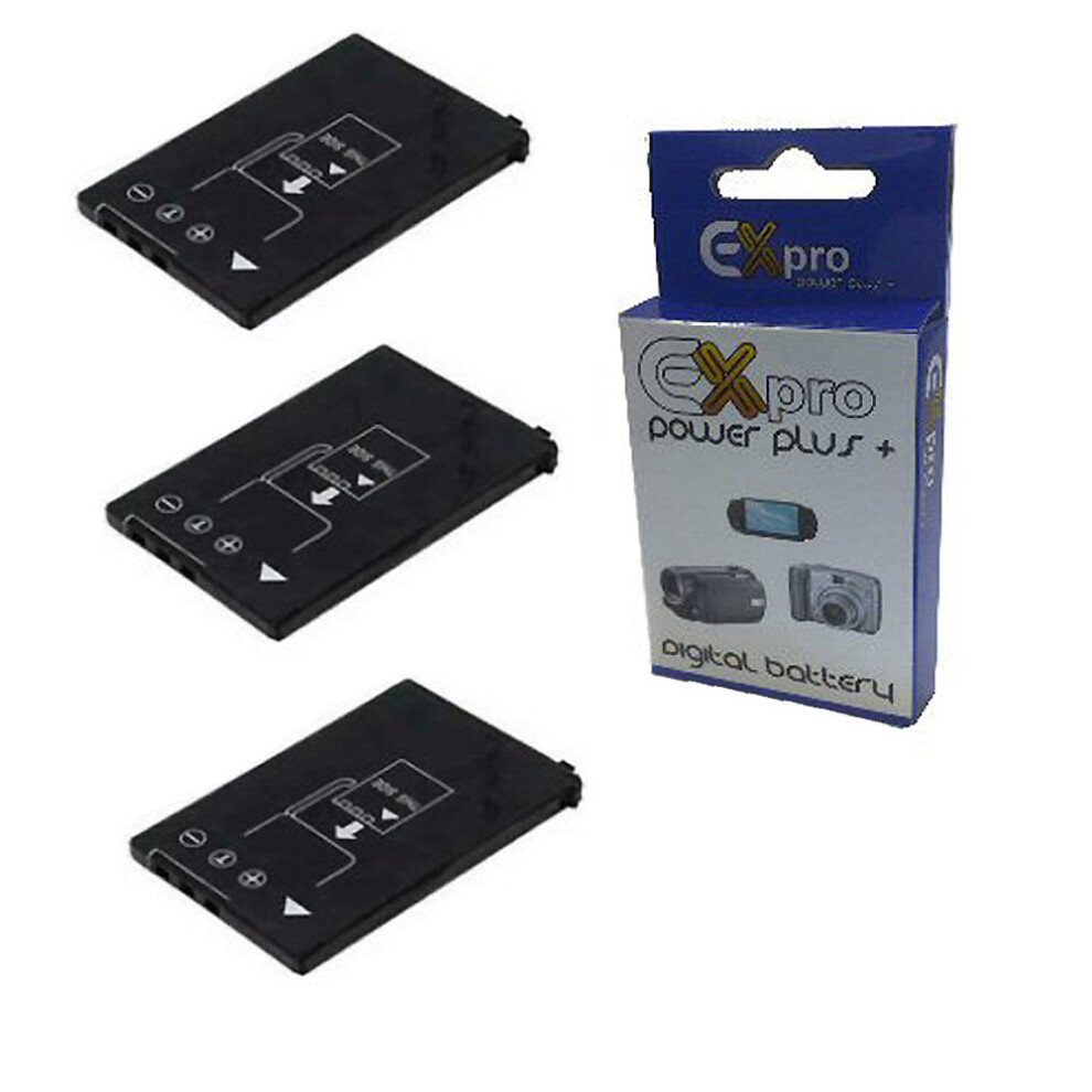 3X Ex-Pro Battery Cga-S003 Cga-S003a Vw-Vba05 For Panasonic Sv-As10 Sv-Av50 5055329071076
