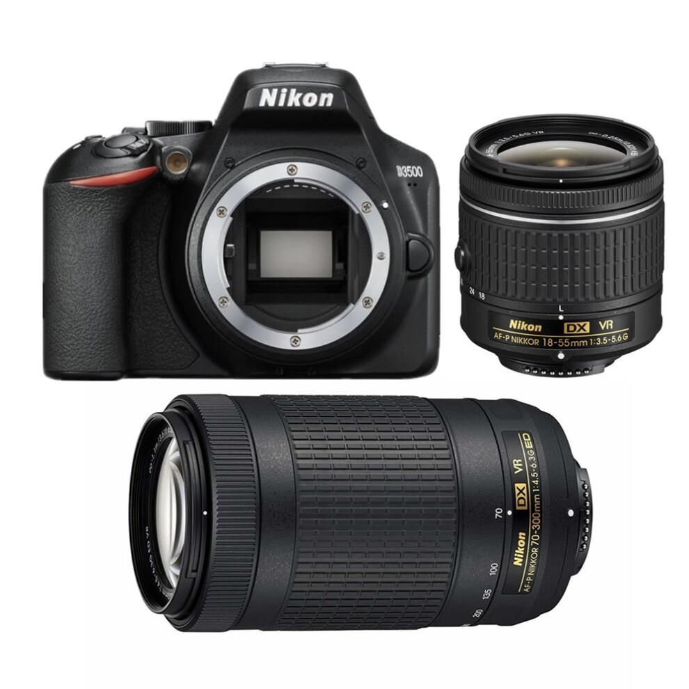 Nikon D3500 Kit Af-P 18-55Mm F3.5-5.6G Vr+Af-P Dx 70-300Mm G Ed Vr Dx