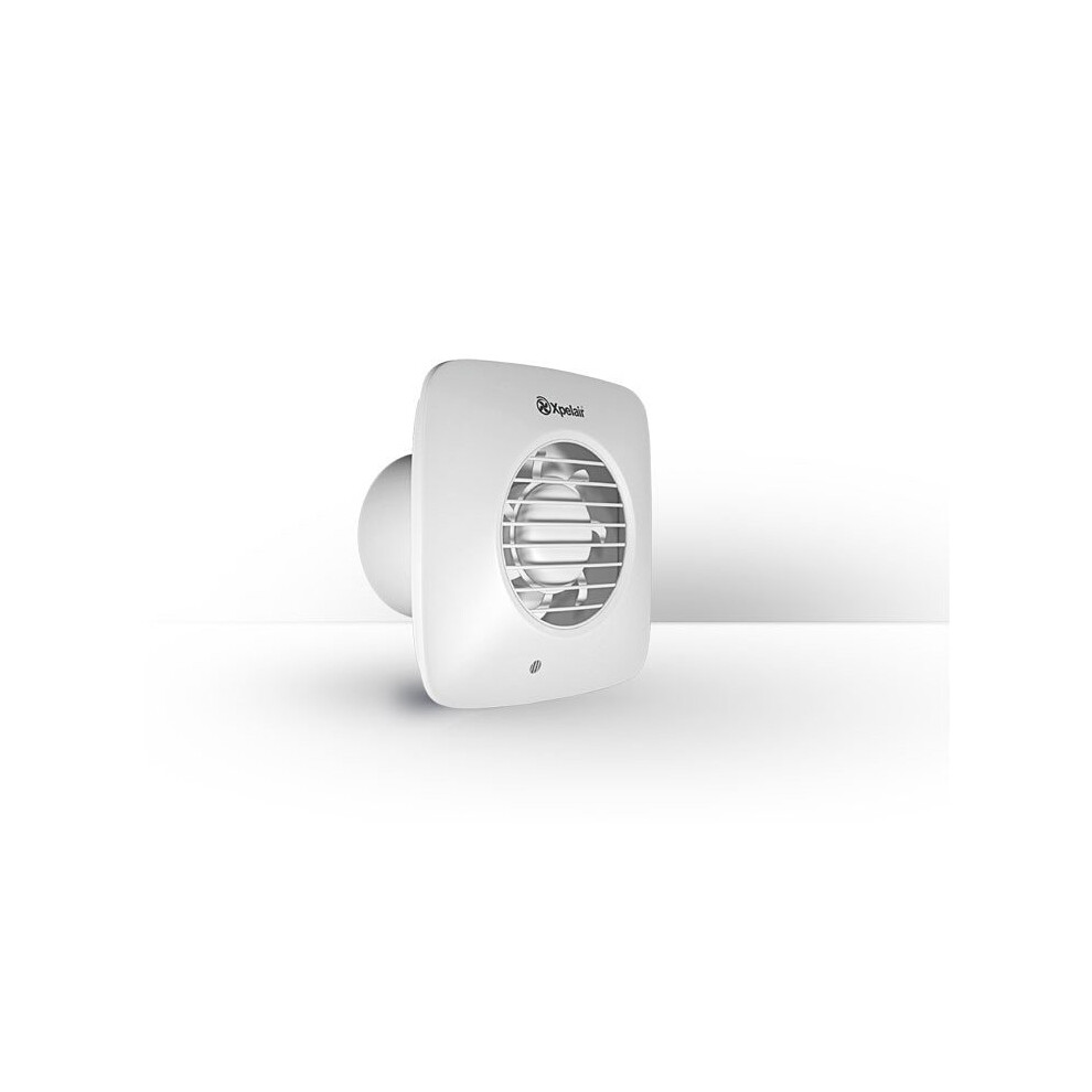 XPELAIR SIMPLY SILENT DX100S 4" 100mm EXTRACTOR FAN - TIMER, SQUARE SHAPE 93026AW C/W WALL FITTIN