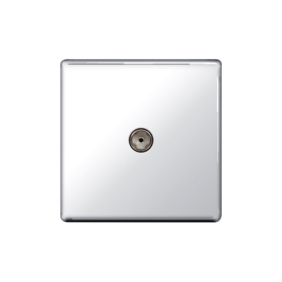 Bg Nexus Flatplate Screwless 1 Gang Single Co-Axial Socket For Aerial Connection 5050765005470