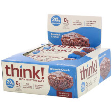 ThinkThin, High Protein Bars, Brownie Crunch, 10 Bars, (60g each)