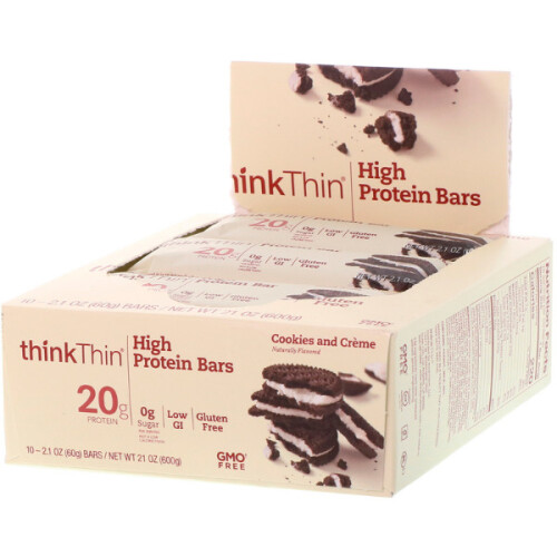 Think!, High Protein Bars, Cookies and Cream, 10 Bars 1