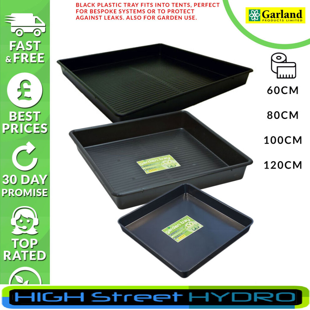 (120 BY 120 TRAY) Garland Square Black Plastic Tray