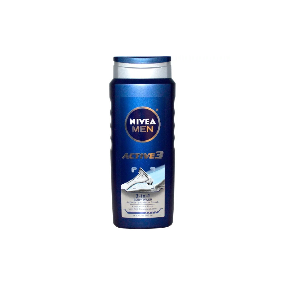Nivea, Men, 3-in-1 Body Wash, Active 3, (500 ml)