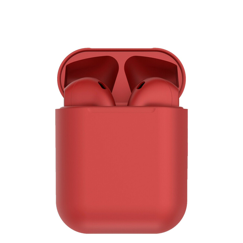 I12 Wireless Bluetooth Stereo Earphones With Mic - Red 7437135338365