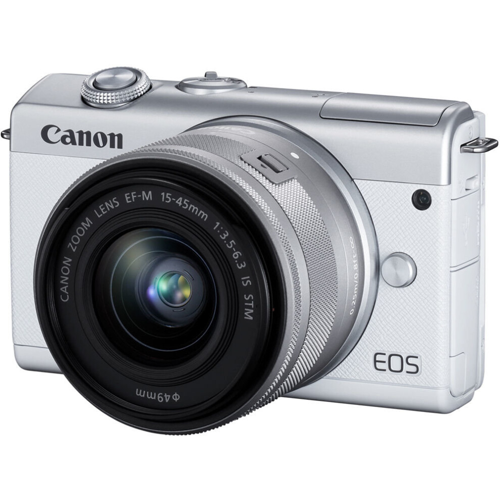 CANON EOS M200 White KIT EF-M 15-45mm F3.5-6.3 IS STM Silver