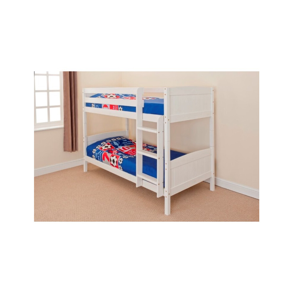 (White) Kensington Wooden Bunk Bed Frame | Solid Pine Bunk Bed