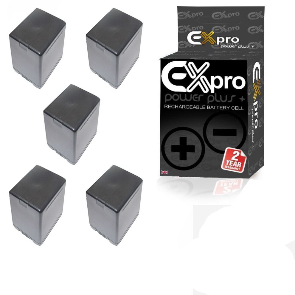 5 X Ex-Pro Battery Vw-Vbn390 Vbn390e For Panasonic Hdc-Hs900 Hs800 X900 Sd900 5055329071489