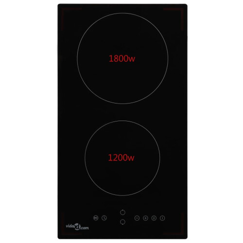 VidaXL vidaXL Ceramic Hob with 2 Burners Touch Control 3000W Kitchen Built-in Zone 1
