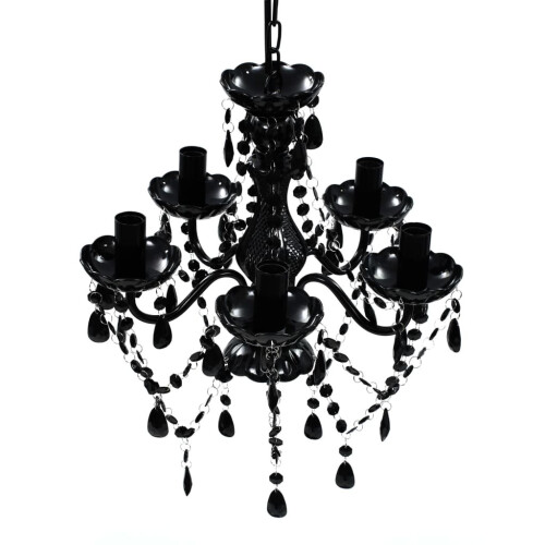 VidaXL vidaXL Black 5 Bulb Crystal Chandelier