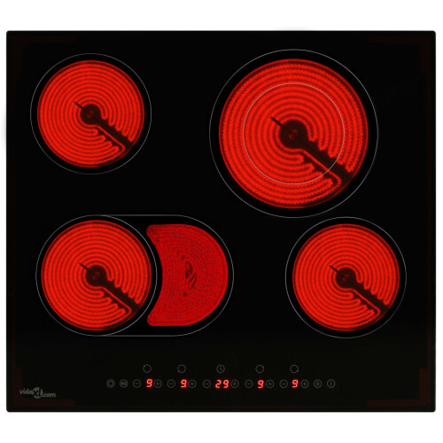 VidaXL vidaXL Ceramic Hob with 4 Burners Touch Control 6600W Kitchen Built-in Zone 2