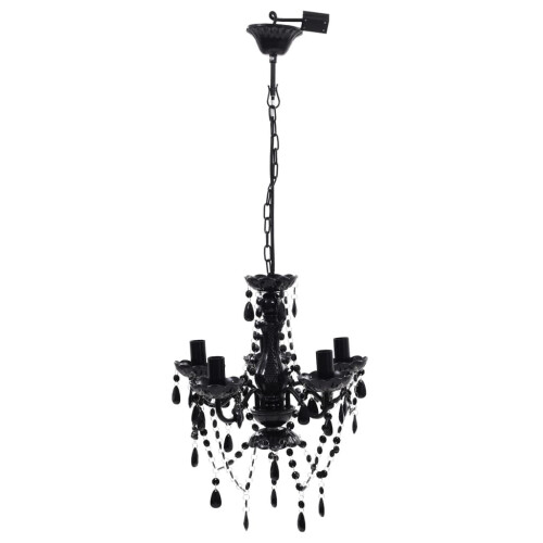 VidaXL vidaXL Black 5 Bulb Crystal Chandelier 2