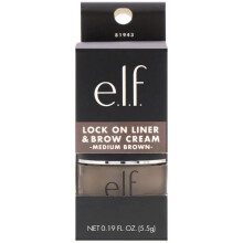 E.L.F., Lock On, Liner And Brow Cream, Medium Brown, (5.5g)