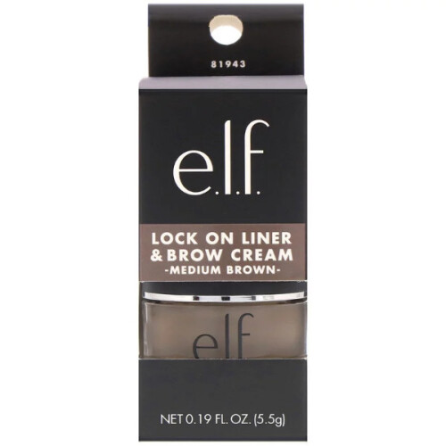 e.l.f. E.L.F., Lock On, Liner And Brow Cream, Medium Brown, (5.5g)