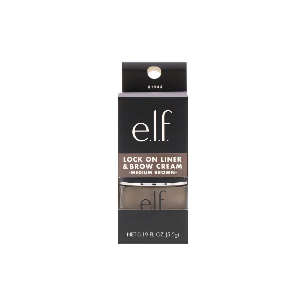 E.L.F., Lock On, Liner And Brow Cream, Medium Brown, (5.5g)