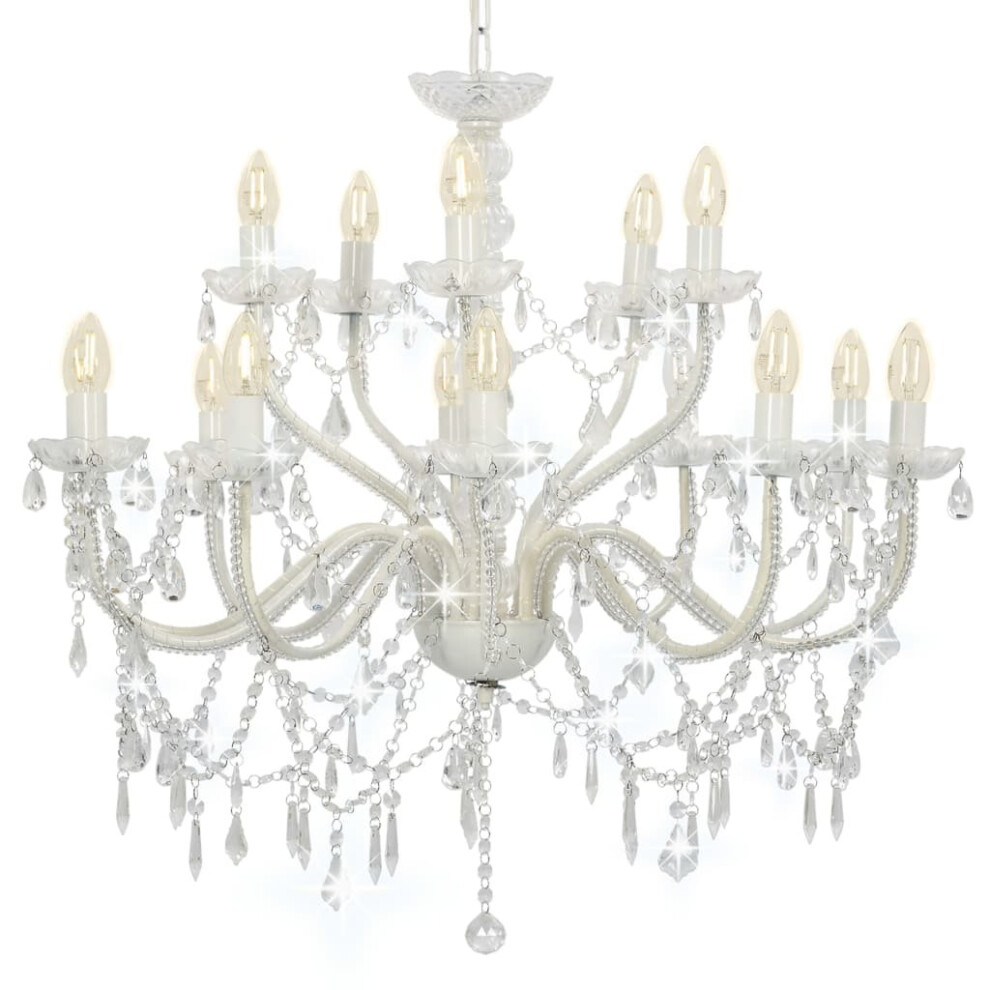 Vidaxl Chandelier 2-Layer White 15Xe14 Bulbs Hanging Lamp Pendant Lighting