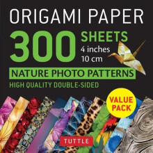 Origami Paper 300 sheets Nature Photo Patterns 4 inch (10 cm)