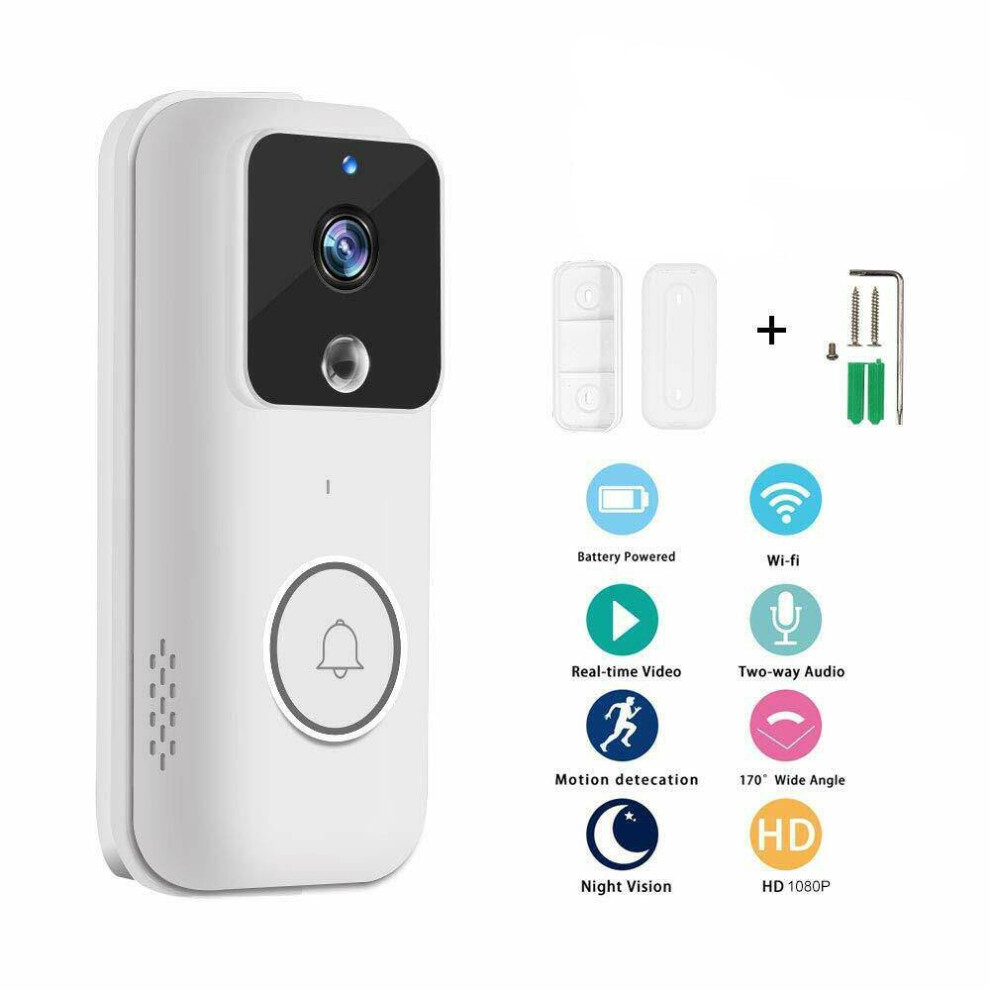 Smart Home Video Doorbell 1080P With PIR Motion Detection (No Subscription Needed)