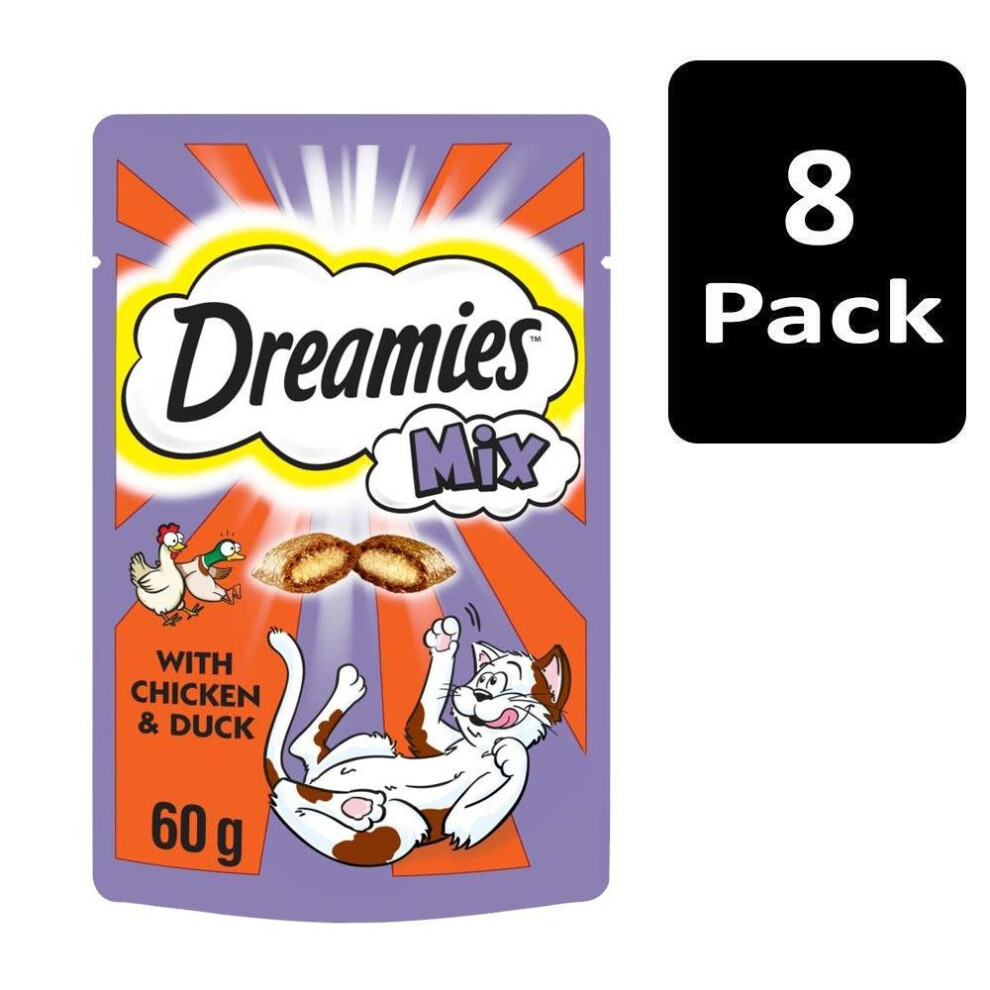 Photos - Cat Food Dreamies Mix Adult Cat Treats with Chicken and Duck 480g  270732 (8x60g packs)