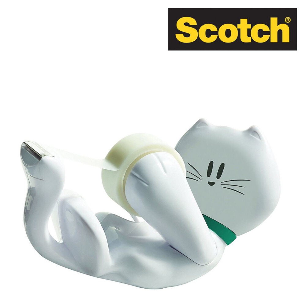 Scotch Cat-810 Cat Tape Dispenser With 1 Roll Scotch Magic Tape 19mm x 8.89m