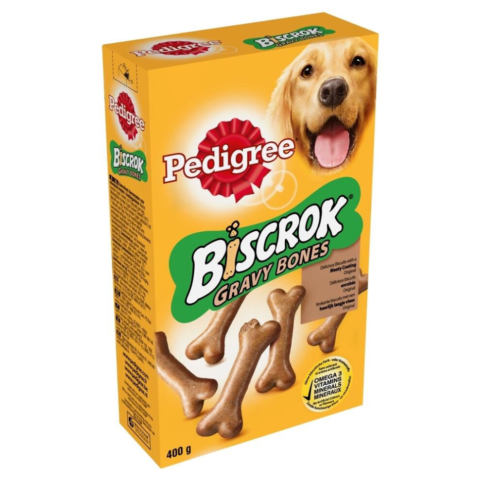 Pedigree Biscrok Gravy Bones Treats 4.8kg (12x400g Packs) Bulk Dog Biscuits