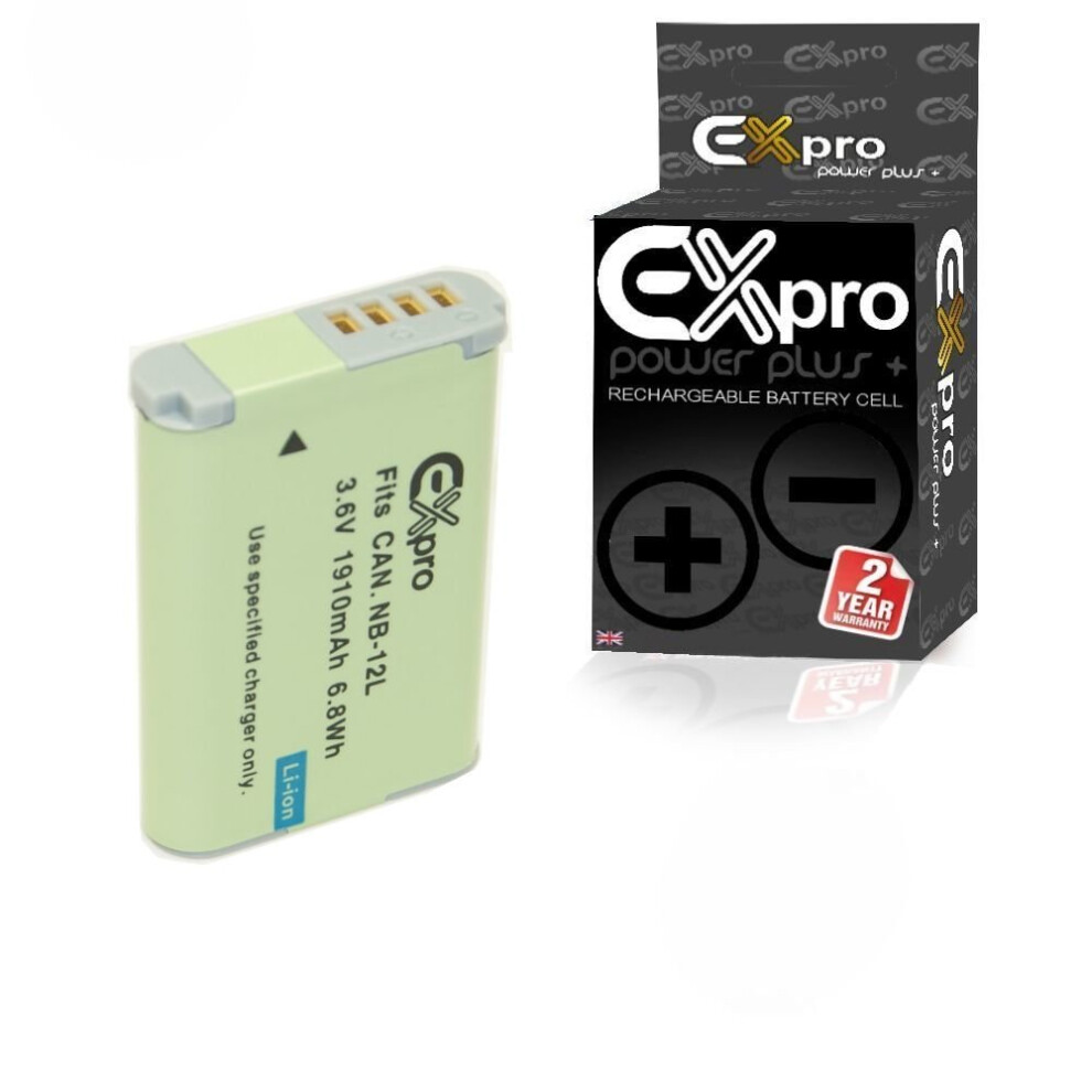 Ex-Pro Digital Camera Battery 1910Mah Nb-12L Nb12l For Powershot G1 X Mark Ii 5055329090916