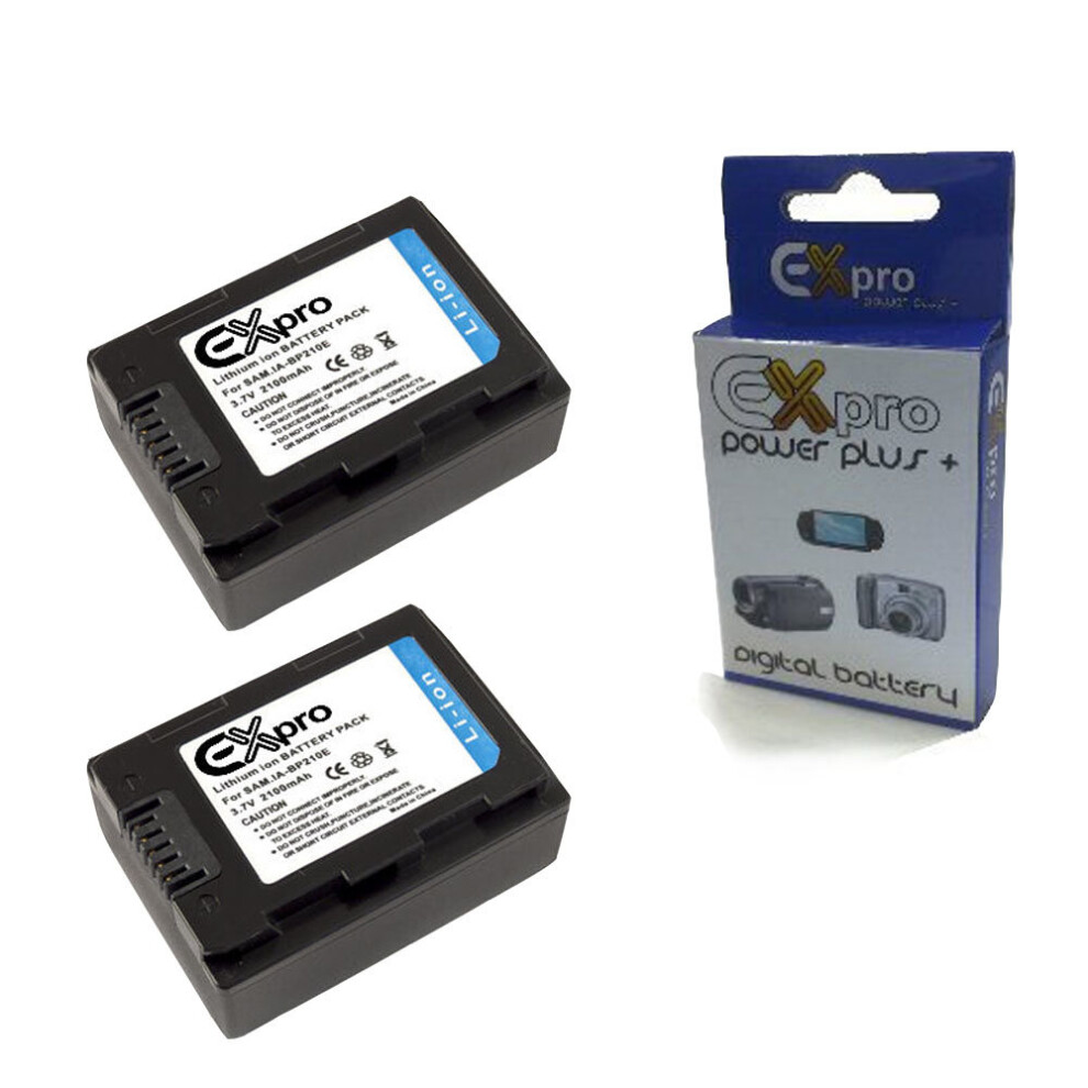 2 x Ex-Pro Battery IA-BP105R BP105 for Samsung SMX-F70 SMX-F50 HMX-F90 HMX-F900