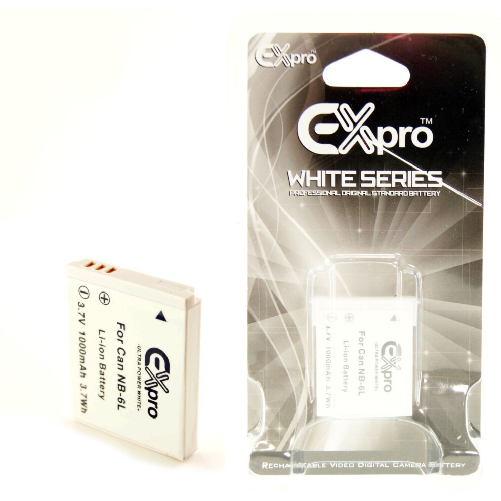 Ex-Pro Battery Nb-6L Canon Powershot S95 S770 Is S980 Is Sx260 Hs White 5055329082928