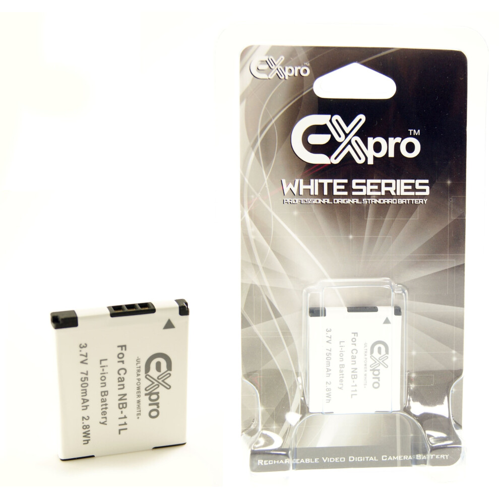 Ex-Pro White Battery NB-11L for Canon ELPH  IXUS 350 360 133 160 170 365