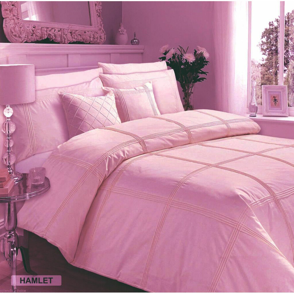 (Pink, Double) Luxury Hamlet Duvet Quilt Cover Bedding Set With Pillowcases