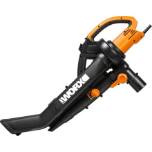Worx WG505E 3in1 3000W Trivac Garden Blower Mulcher & Vacuum 45L Black/Orange