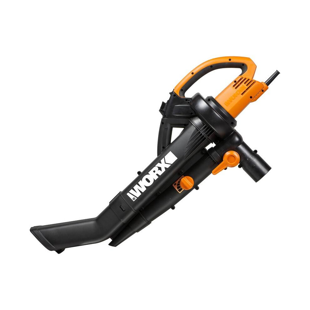 Worx Wg505e 3In1 3000W Trivac Garden Blower Mulcher & Vacuum 45L Black/Orange