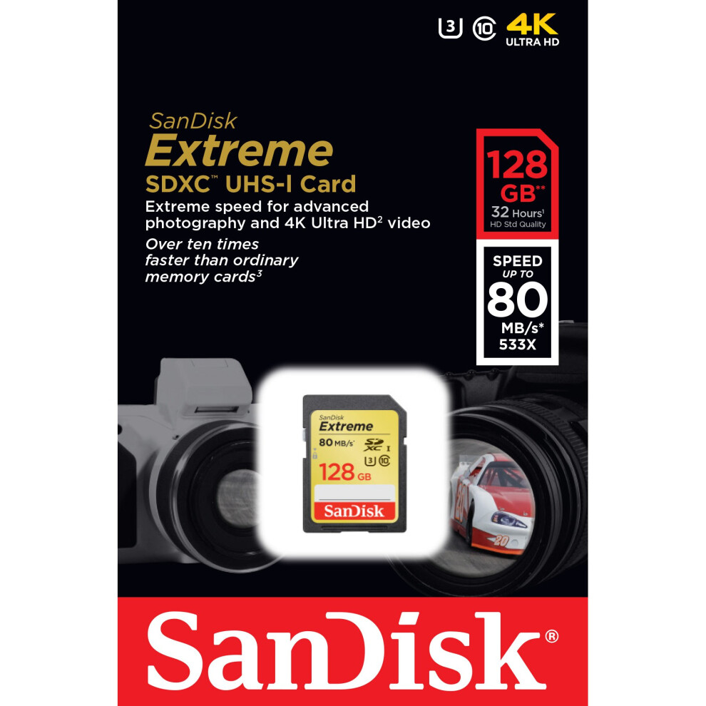 SanDisk Extreme SDXC Card 128GB Class10