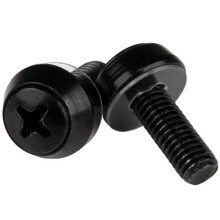 Startech.com M6 x 12mm - Viti - 100 pacchetti neri - viti di montaggio M6 per rack e cabinet TAA del server (CabsCRWSM62B)