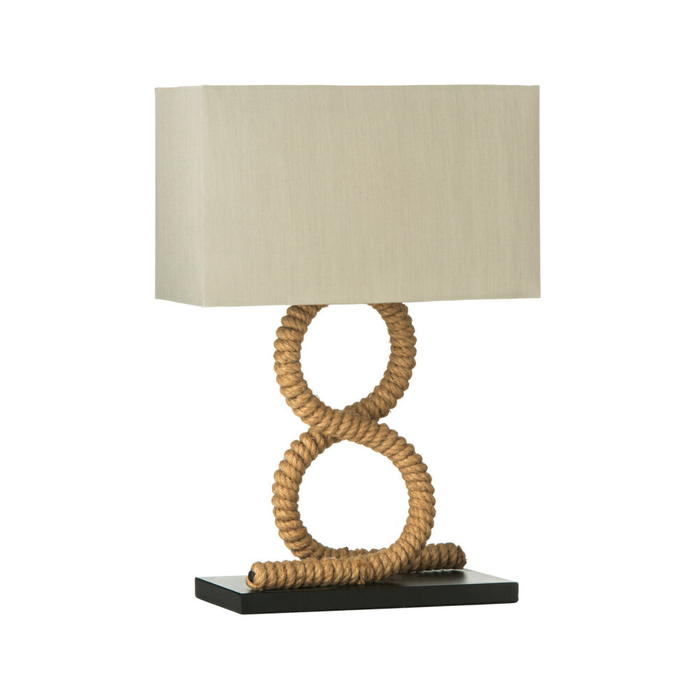 Maine Jute Rope Table Lamp Fabric Shade Living Room Bedroom Stylish Lighting