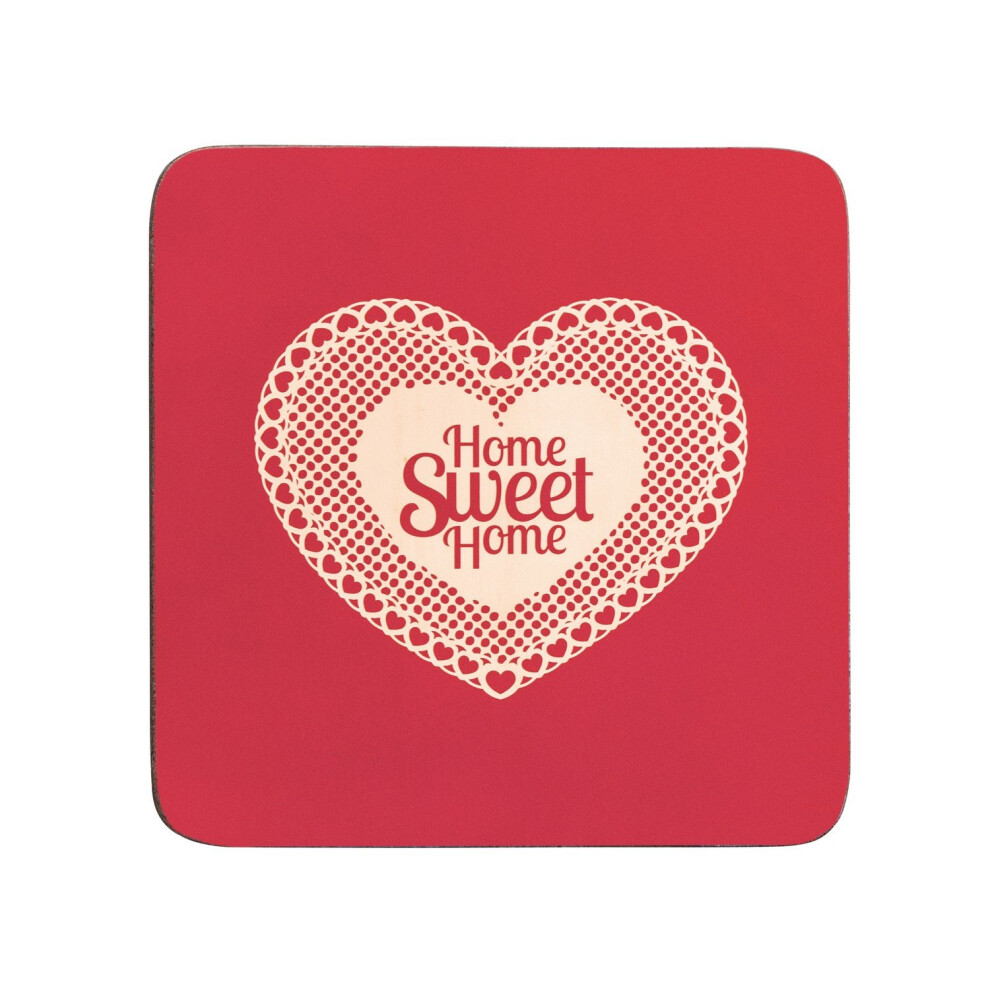 Set of 4 Cork Backed Coasters Home Sweet Home Tableware Coffee Cup Mug Mats