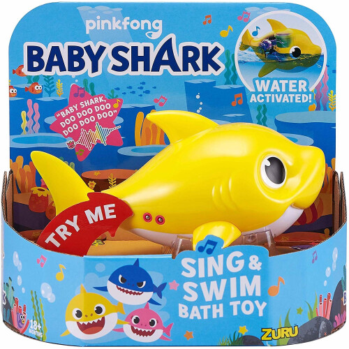 Zuru Baby Shark Sing Swim Bath Toy 39945 Water-Activated