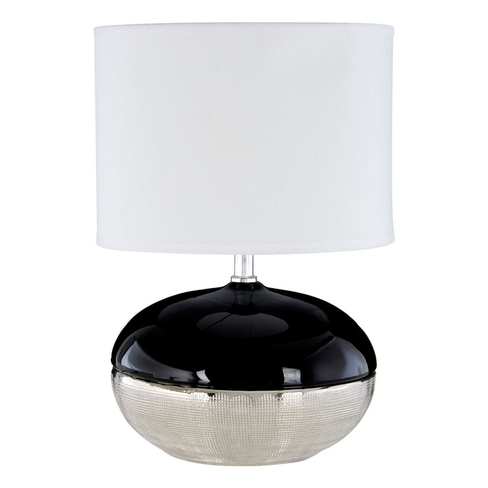 Honey Two Tone White Silver Ceramic Table Lamp White Shade Desk Living Room