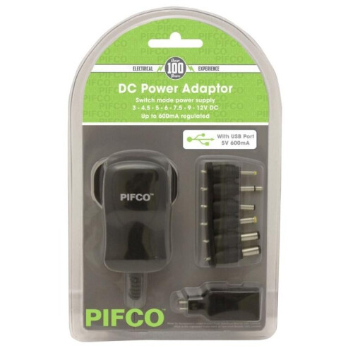 Eurosonic AC/DC Switch Adapter With USB Port (UK Plug)