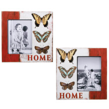Vintage Retro Wooden Home Photo Picture Frame With Butterfly Decor Decoration