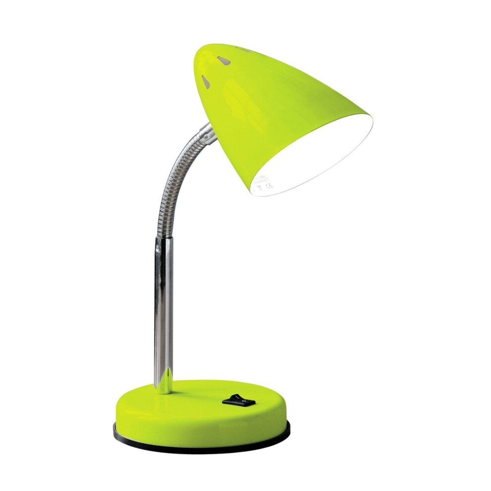 Premier Housewares Table Lamp For Work Desk, Desk Lamp With Conical Lamp Head, Long Lasting Iron Bedside Lamp Green