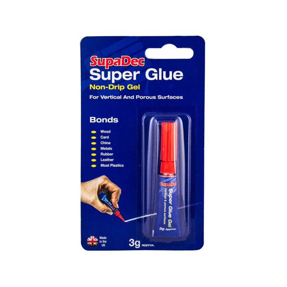 EVERBUILD  "STICK 2" SUPER GLUE TUBE (3 GRAM), ALL PURPOSE, CLEAR, 1 MINUTE INSTANT BOND
