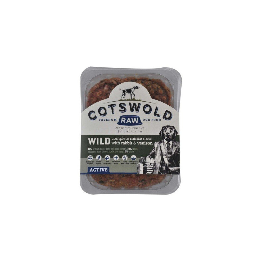 (1kg, May Vary) Cotswold Raw Wild Mince Venison & Rabbit Dog Food